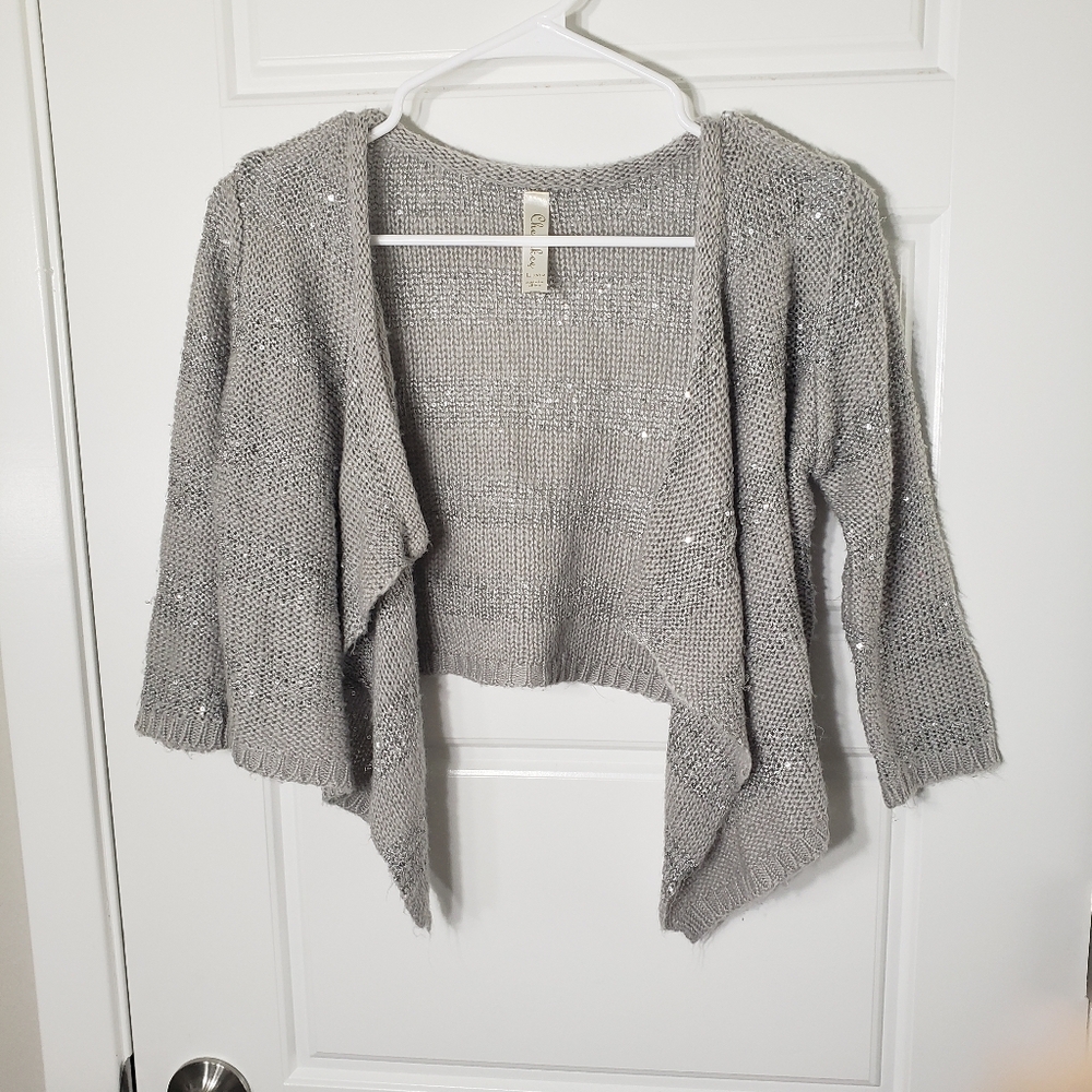Cherokee Gray Sparkle Cardigan